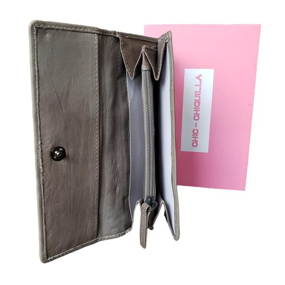 Women's Distressed Leather Wallet Credit Card Holder Wallet in BOX - Picture 9 of 14